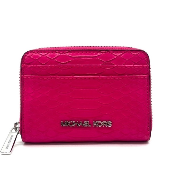 Michael Kors Medium ZA Card Case Wallet Electric Pink Multi - Picture 3 of 9